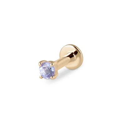 Zohreh V. Jewellery Women's Pink / Purple Mini Tanzanite Solitaire Flat Back Earring 9k Gold In Multi