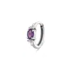 Zohreh V. Jewellery Women's Pink / Purple / Neutrals Amethyst & White Sapphire Huggie Hoop Earring Sterling Silver