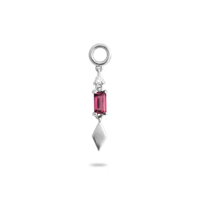 Zohreh V. Jewellery Women's Pink / Purple / Red Rhodolite Garnet & White Sapphire Earring Charm Sterling Silver In Multi