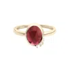 Zohreh V. Jewellery Women's Pink / Purple / Red Rhodolite Garnet, Moonstone & White Sapphire Ring 9k Gold