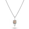 Zohreh V. Jewellery Women's Pink / Purple / Silver Square Labradorite, Opal & White Sapphire Pendant Sterling Silver