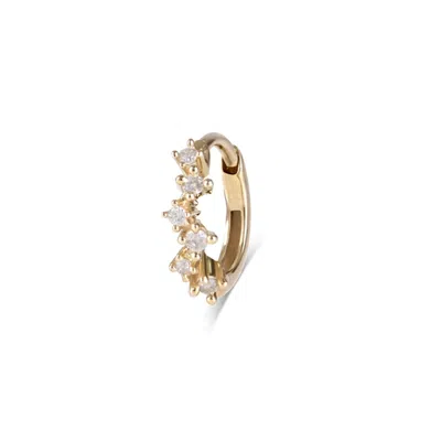 Zohreh V. Jewellery Women's Scattered Diamond Huggie Hoop Earring 9k Gold