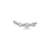 Zohreh V. Jewellery Women's Silver Graduated Diamond Curve Flat Back Earring 14k White Gold