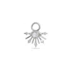 Zohreh V. Jewellery Women's Silver / Neutrals Moonstone & White Sapphire Sunburst Earring Charm Sterling Silver