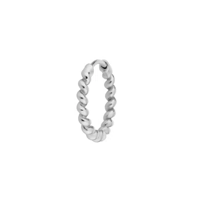 Zohreh V. Jewellery Women's Twisted Huggie Hoop Earring Sterling Silver