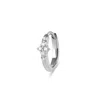 Zohreh V. Jewellery Women's White Sapphire Cluster Huggie Hoop Earring Sterling Silver In Silver