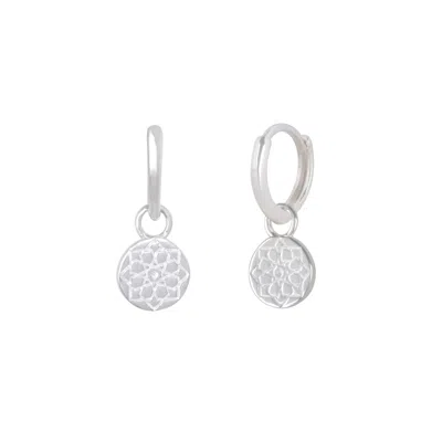 Zohreh V. Jewellery Women's Zohreh Coin Charm Hoop Earrings Sterling Silver