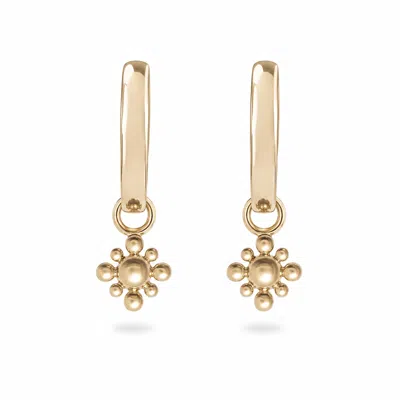 Zohreh Women's Beaded Flower Hoop Earrings 9k Gold