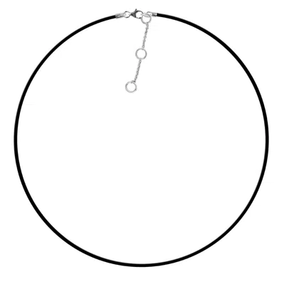 Zohreh Women's Black / Silver 16" Leather Necklace Sterling Silver In Multi