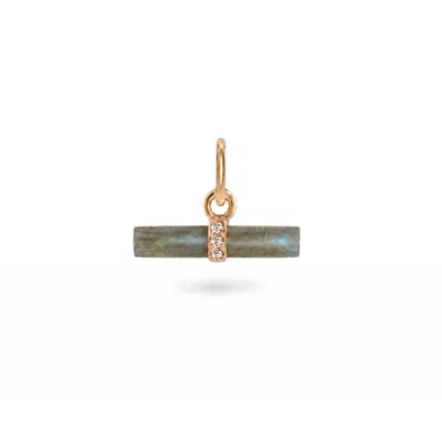 Zohreh Women's Blue / Gold Labradorite T-bar Pendant 9k Gold