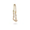 Zohreh Women's Celestial Diamond Charm Hoop Earring 9k Gold In Gold