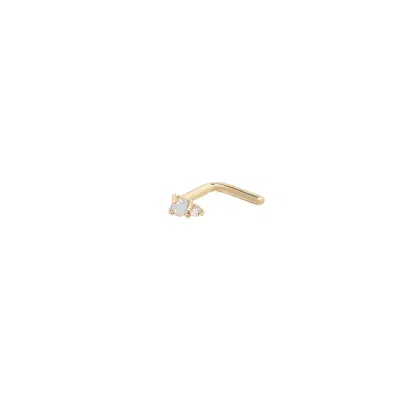 Zohreh Women's Diamond & Opal Nose Stud 9k Gold