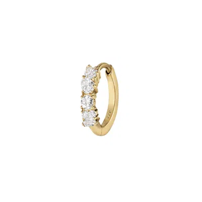 Zohreh Women's Diamond & Topaz Scattered Huggie Hoop Earring 9k Gold