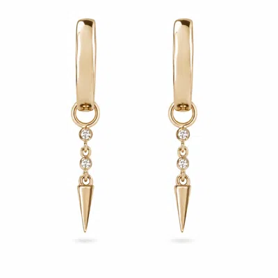 Zohreh Women's Diamond Drop Spike Hoop Earrings 9k Gold