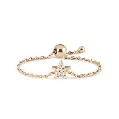 Zohreh Women's Diamond Star Adjustable Chain Ring 9k Gold