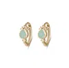 Zohreh Women's Green / Blue Amazonite Boho Huggie Hoop Earring Pair 9k Gold In Multi