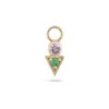 Zohreh Women's Green / Purple / Gold Tanzanite & Emerald Geo Earring Charm 9k Gold In Multi