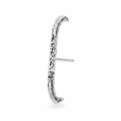 Zohreh Women's Hammered Suspender Earring Sterling Silver