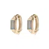 Zohreh Women's Labradorite & Diamond Huggie Hoop Earring Pair 9k Gold In Gold