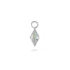 Zohreh Women's Labradorite Baguette & White Sapphire Earring Charm Sterling Silver In Silver