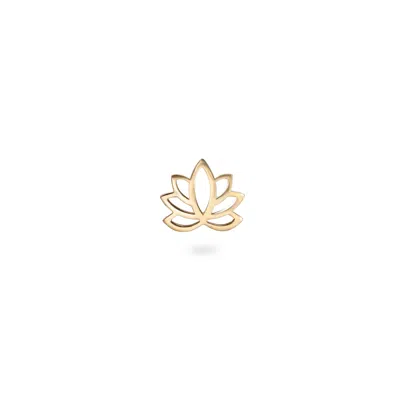 Zohreh Women's Lotus Flower Flat Back Earring 9k Gold