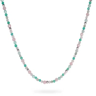 Zohreh Women's Pastel Semi-precious Beaded Necklace Sterling Silver In Gray