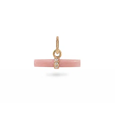 Zohreh Women's Pink / Gold Guava Quartz T-bar Pendant 9k Gold In Multi