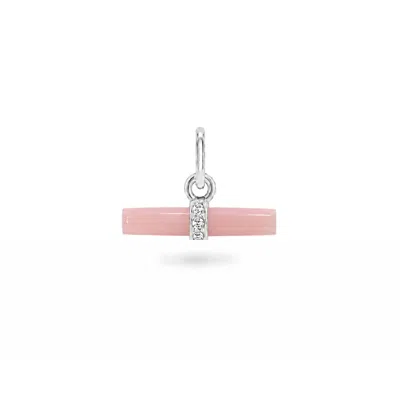 Zohreh Women's Pink / Silver Guava Quartz T-bar Pendant Sterling Silver In Metallic