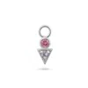 Zohreh Women's Pink / Silver Pink Tourmaline & Tanzanite Geo Earring Charm Sterling Silver In Multi