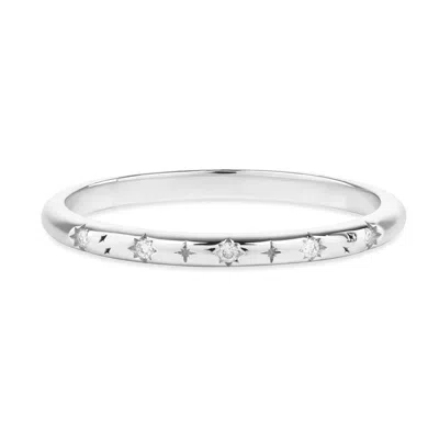 Zohreh Women's Silver Celestial Diamond Band Ring 9k White Gold