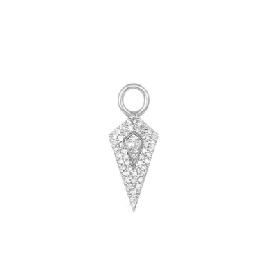 Zohreh Women's Silver Diamond Rhombus Earring Charm 9k White Gold