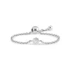 Zohreh Women's Silver Diamond Solitaire Adjustable Chain Ring 9k White Gold In Silver