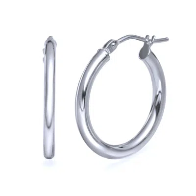 Zohreh Women's Silver Large Statement Hoop Earring Pair 9k White Gold In Metallic