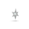 Zohreh Women's Silver Opal Star Flat Back Earring 14k White Gold In Silver