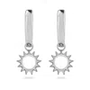 Zohreh Women's Sunburst Silhouette Hoop Earrings Sterling Silver In Silver