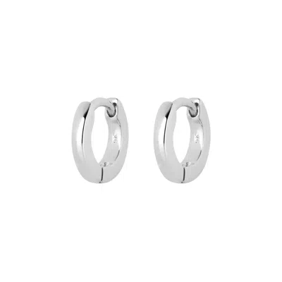 Zohreh Women's Teeny Wide Huggie Hoop Earring Pair Sterling Silver