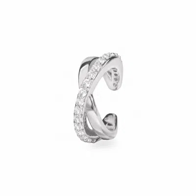 Zohreh Women's Topaz Crossover Ear Cuff Sterling Silver