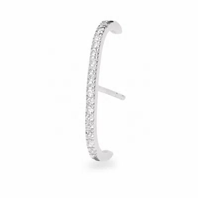 Zohreh Women's White Sapphire Pave Suspender Earring Sterling Silver