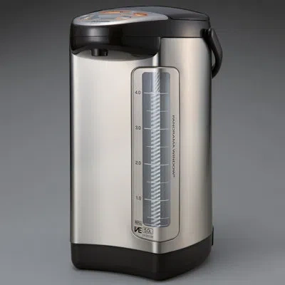 Zojirushi Ve Hybrid 169oz Stainless/dark Brown Water Boiler & Warmer In Stainless Steel