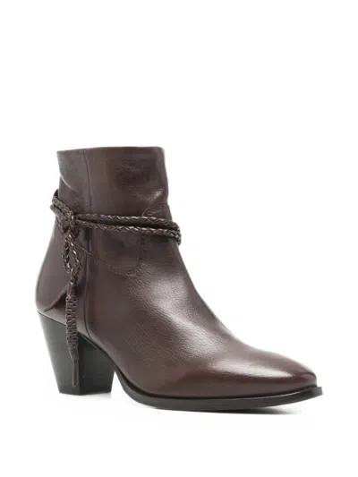 Zolfo Braided Leather Ankle Boots In Multi