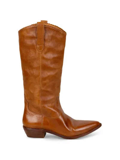 Zolfo Pointed-toe Leather Cowboy Boots In Brown