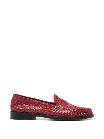 Zolfo Red Woven Moon Moccasins
