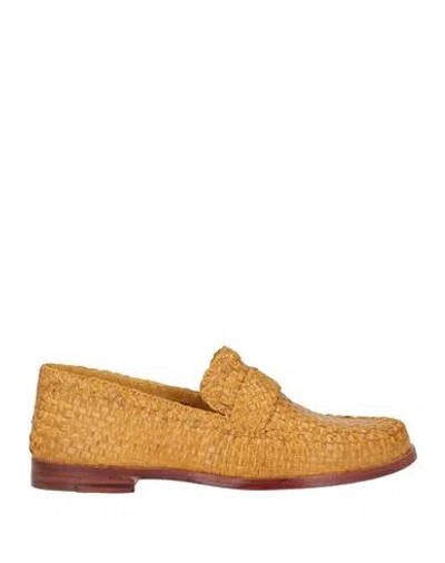 Zolfo Woman Loafers Mustard Size 8 Leather In Yellow
