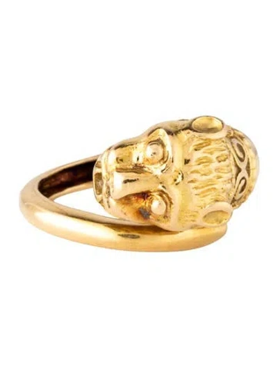 Pre-owned Zolotas 18k Lion Head Heritage Ring In Multicolor