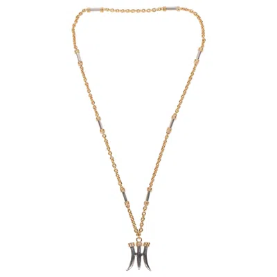 Pre-owned Zolotas Eighteen-karat Gold & Silver Pendant "poseidon's Trident" By  In Multi