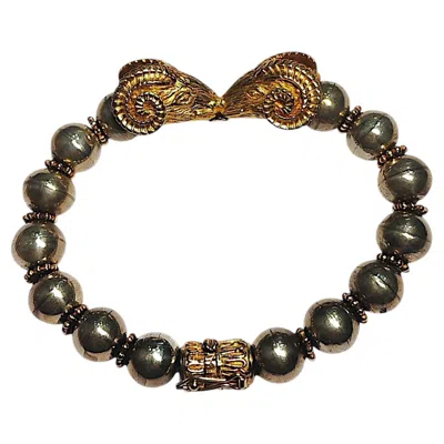 Pre-owned Zolotas Vintage Zolatas Goat Head Gold And Silver Bracelet In Multi