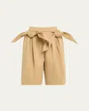 ZOMER CLAIR CANVAS SHORTS WITH BOWS