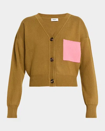 Zomer Colorblock Cropped V-neck Cardigan