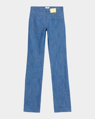 Zomer Reversed Bootcut-leg Denim Trousers In Blue