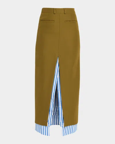 Zomer Stripe Layered Maxi Tailored Skirt